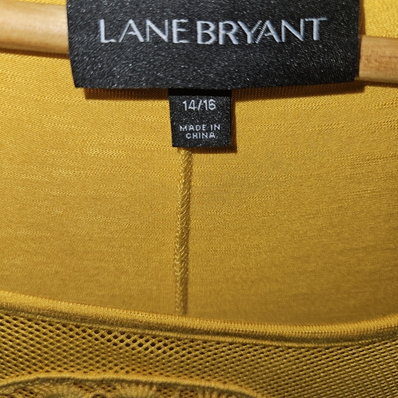 Lane Bryant Maxi High-Low Dress Hippie Boho Mustard Yellow Y2K Retro 80's XL - Picture 2 of 9